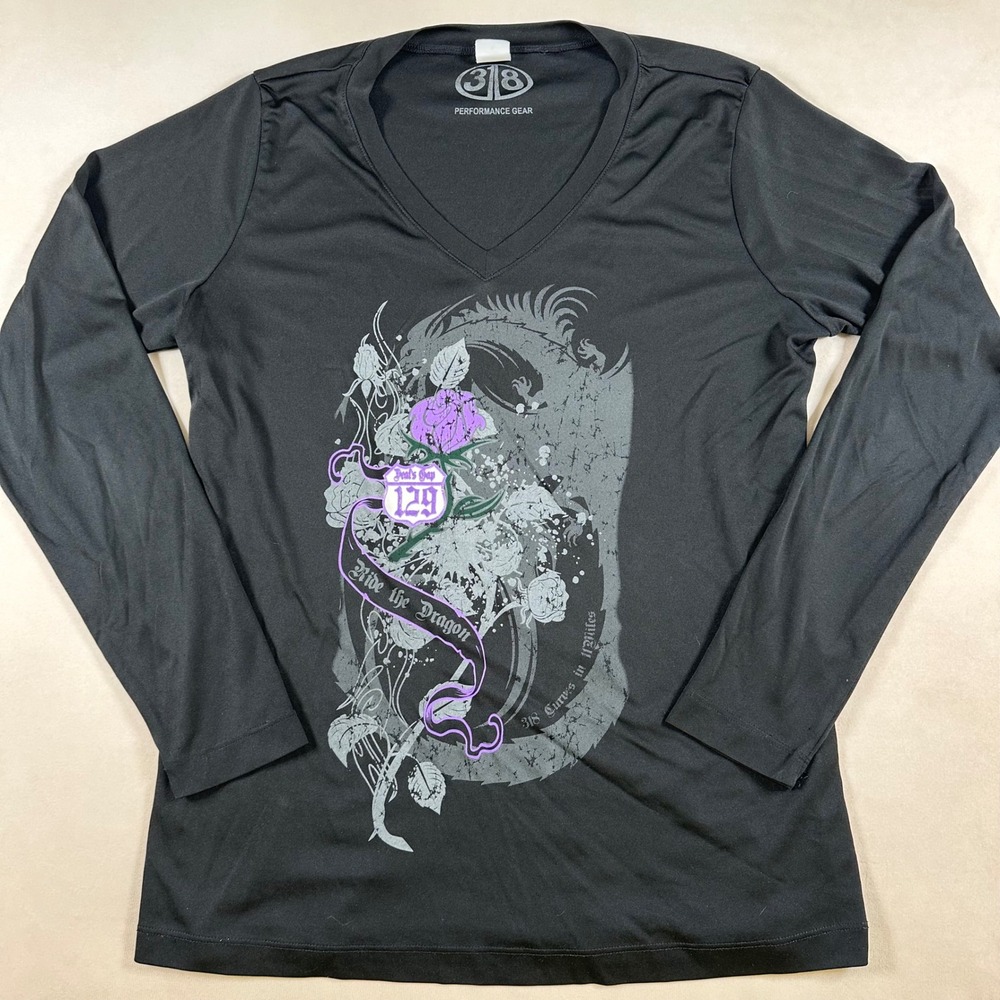 Tail of the Dragon Womens L US 129 Deals Gap 318 Curves Motorcycle Shirt